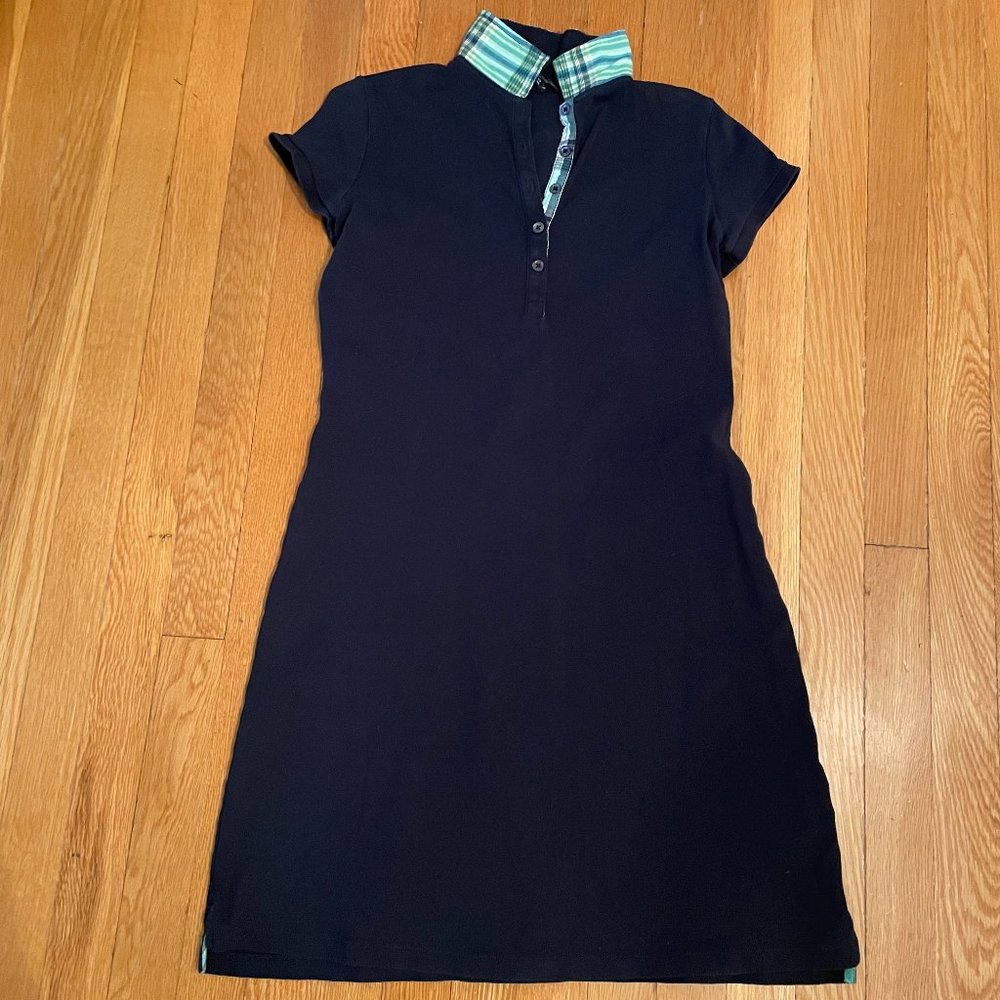 EUC Lands' End Navy SS Polo Dress, Madress Collar, W XXS/P, 0